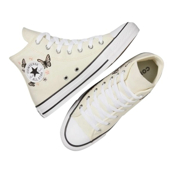 Converse Chuck Taylor Butterfly Embroidered High Top Canvas Sneakers Women’s 6 - Picture 2 of 16